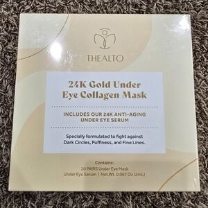 Thealto 24K Gold Under Eye Collagen Mask - 20 Pairs Plus Bonus Serum - NIB